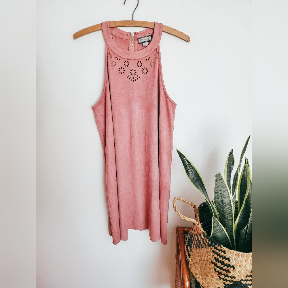 Ethereal faux suede mini  dress